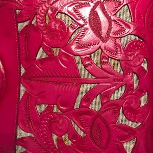 Bags - Pink Hand Tooled Leather Purse Bags - Pink Hand Tooled Leather Purse